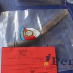 Barang bukti golok dalam kasus pembacokan di Jati Agung Lampung Selatan.