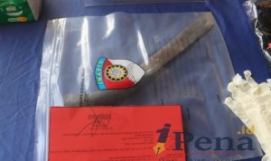 Barang bukti golok dalam kasus pembacokan di Jati Agung Lampung Selatan.