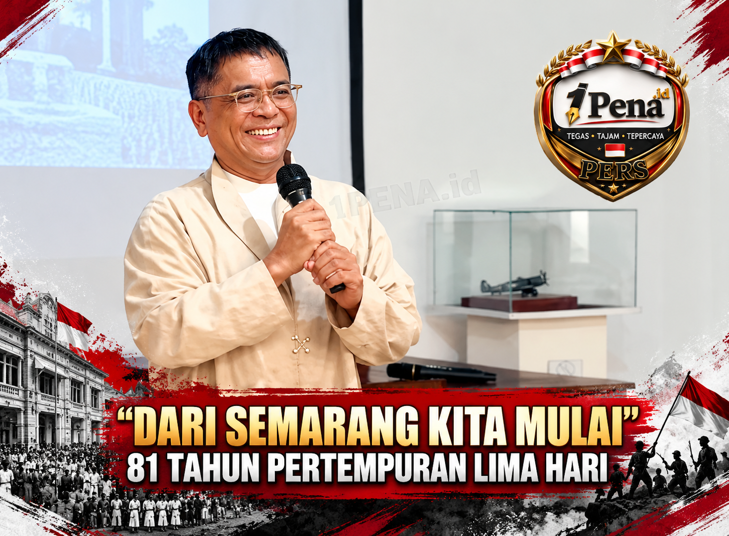Anggota DPR RI komisi VII Samuel J.D. Wattimena sedang memberikan sambutan pad acara pembukaan pameran